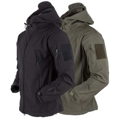 Shark Skin Soft Shell Waterproof Windbreaker Tactical Jacket - Black Cock Survival