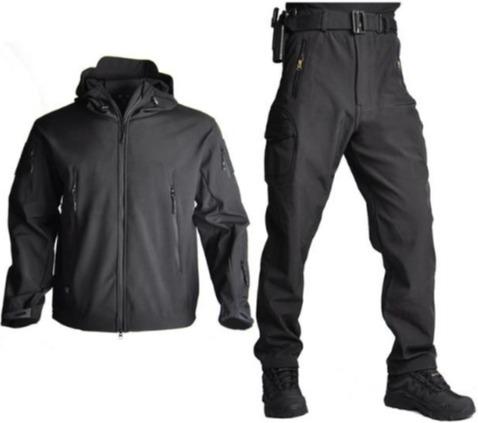 Men's Tactical Combo Soft Shell Jacket and Pants (Limited Time) - Black Cock Survival