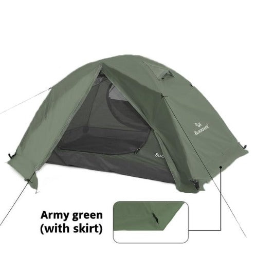 Blackdeer 2P Backpacking Tent With Snow Skirt Double Layer Waterproof - Black Cock Survival