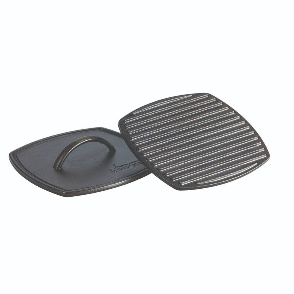 Lodge LPP3 8.25 Inch Cast Iron Panini Press - Black Cock Survival