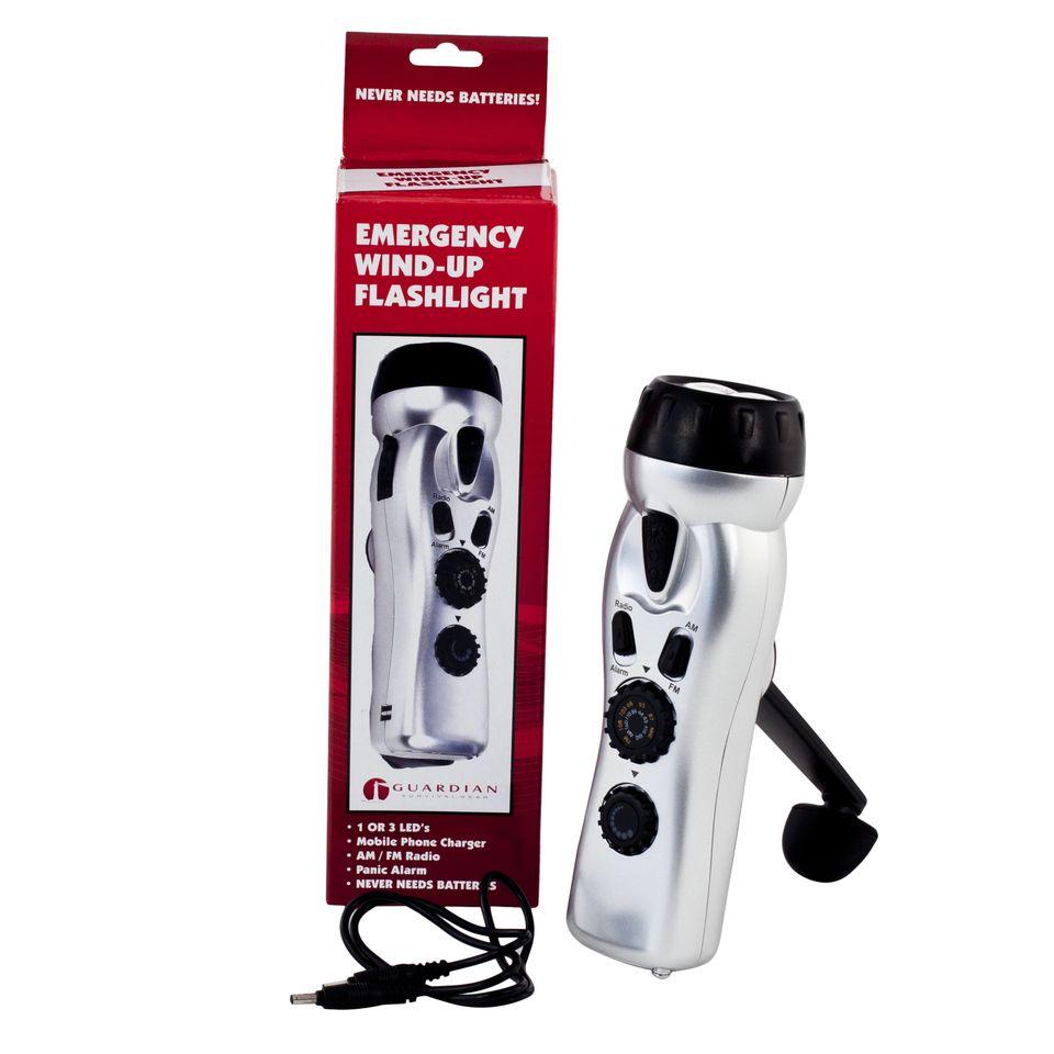 Flashlight with Am/Fm Radio, Siren, and Cell Phone Charger - Black Cock Survival