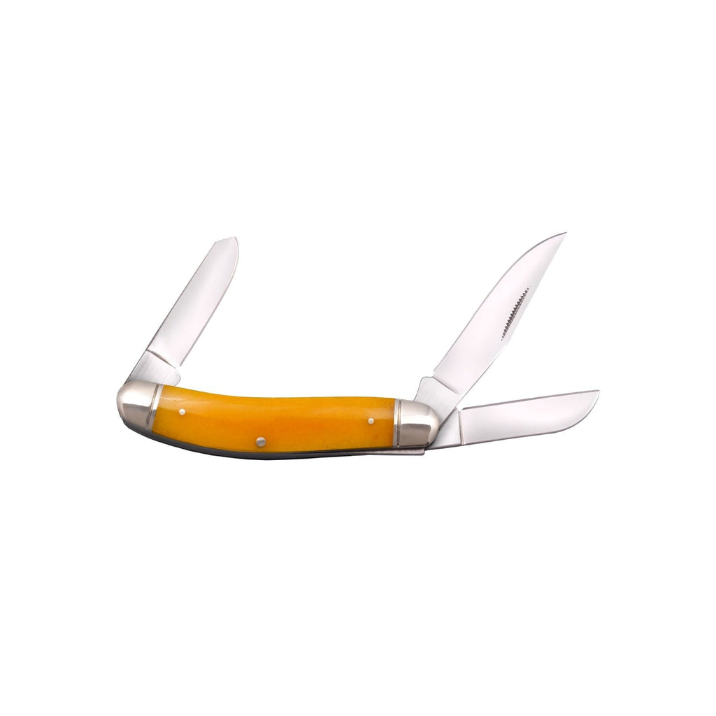 Cold Steel Gentlemans Stockman 3.75in w 3 Blades Yellow Bone - Black Cock Survival