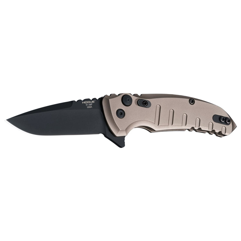 Hogue X1 2.75 in Folder Drop Pt Blk Alum Matte Flat Dk Earth - Black Cock Survival