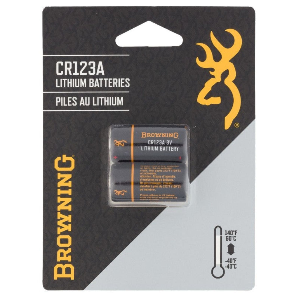 Browning CR123A Lithium Batteries 2 Pack - Black Cock Survival