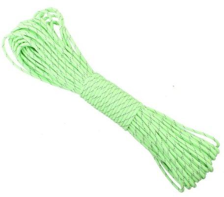 CAMPING SKY Glow In the Dark / Reflective Paracord 9 Strand - Black Cock Survival