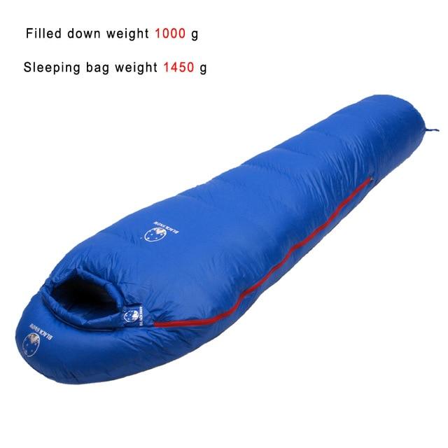 Very Warm White Goose down filled Adult Mummy style Sleeping bag Fit for Winter Thermal 4 kinds of thickness Camping Travel - Black Cock Survival