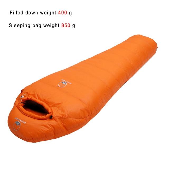 Very Warm White Goose down filled Adult Mummy style Sleeping bag Fit for Winter Thermal 4 kinds of thickness Camping Travel - Black Cock Survival