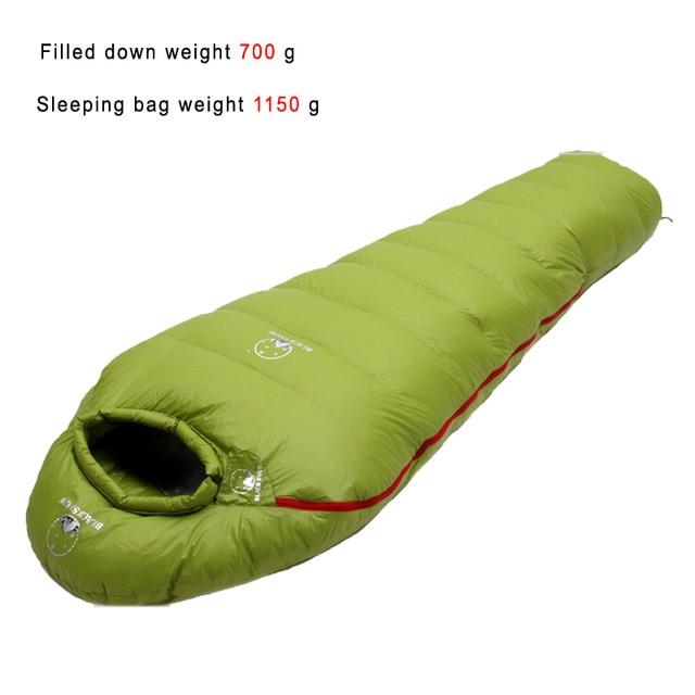 Very Warm White Goose down filled Adult Mummy style Sleeping bag Fit for Winter Thermal 4 kinds of thickness Camping Travel - Black Cock Survival